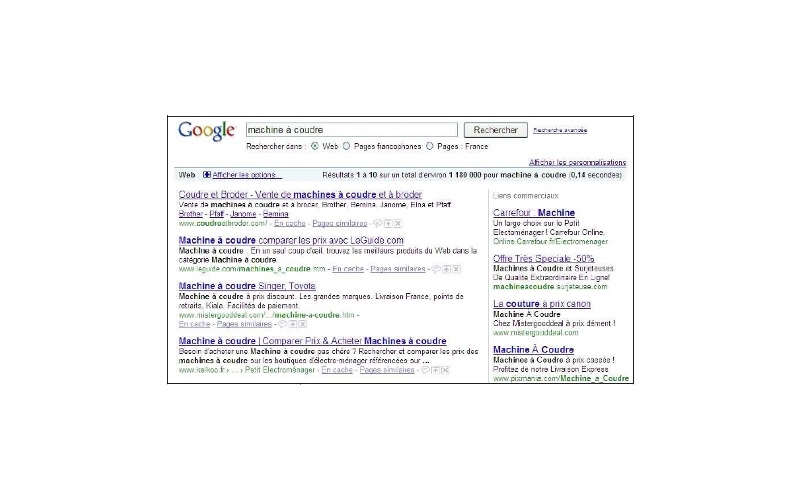 Exemple : page de résultats Google