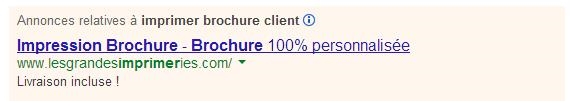 Exemple d'annonce pay per click