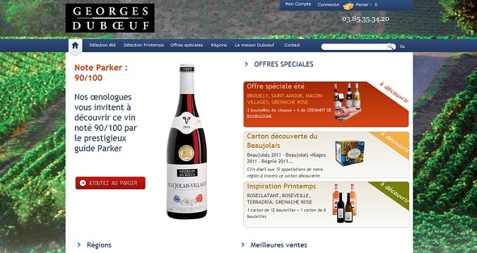 Site de vin en ligne Georges Duboeuf