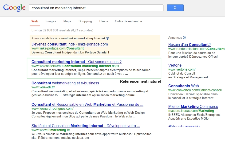 Stratégie web en référencement naturel