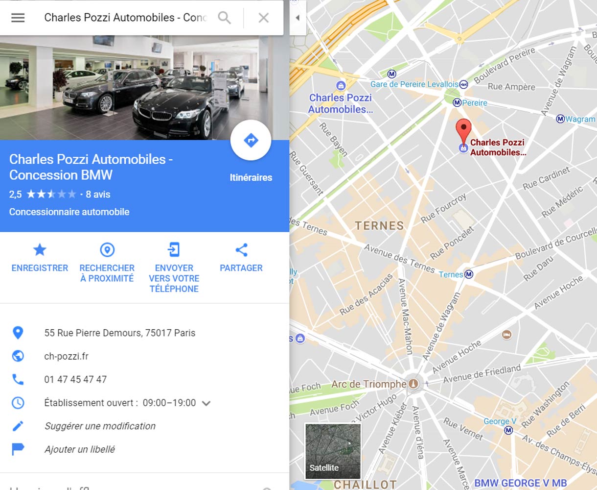 Présence digitale Google My Business - Concession Automobile